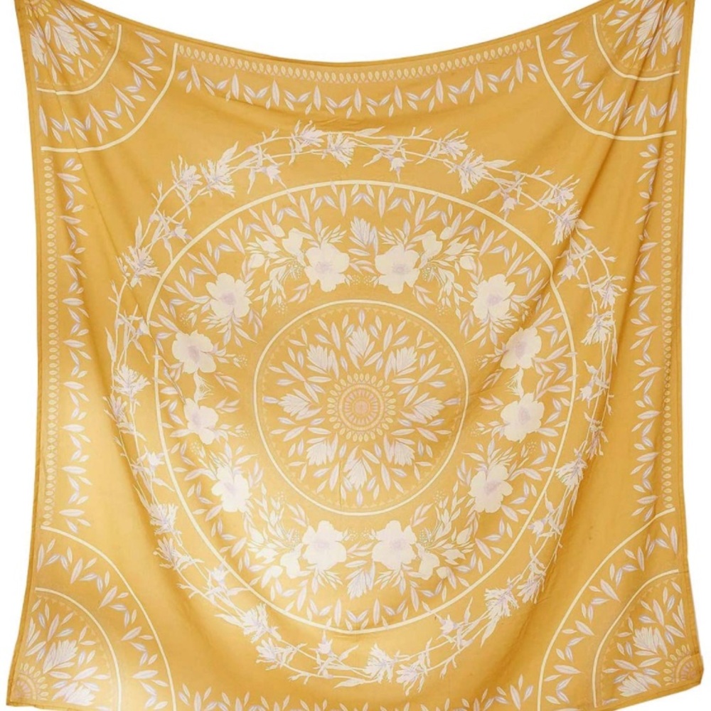 Urban Outfitters floral yellow wall tapestry 84”